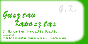 gusztav kaposztas business card
